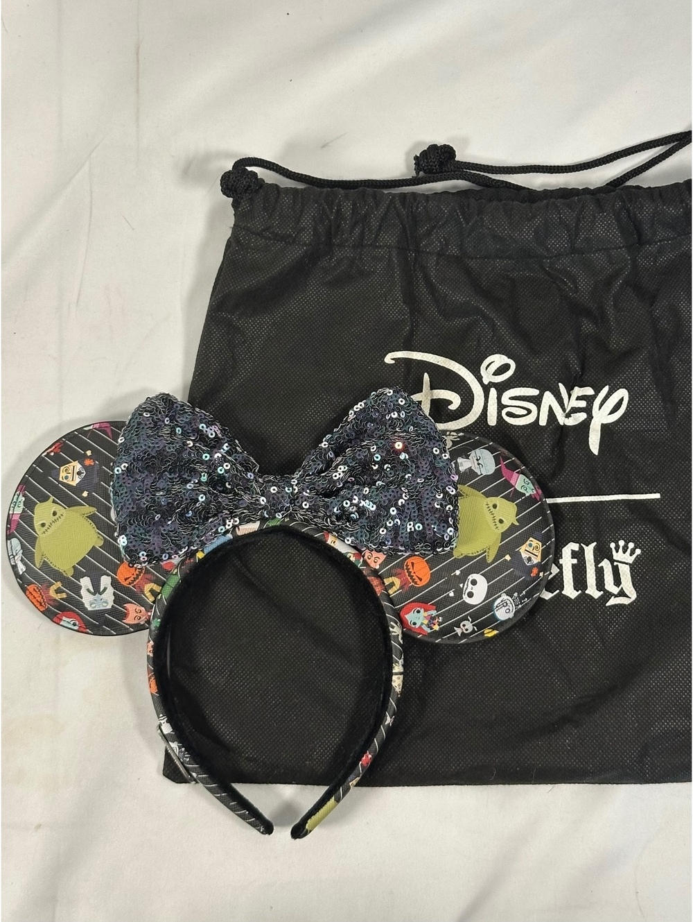 Loungefly Disney Nightmare Before Christmas Sequin Bow Ears Headband